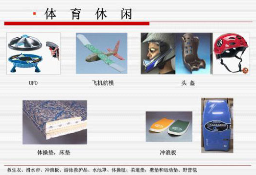 EPP體(tǐ)育休閑(xián)用品材(cái)料應用(yòng) EPP體育(yu)休閑用(yòng)品材料(liao)應用